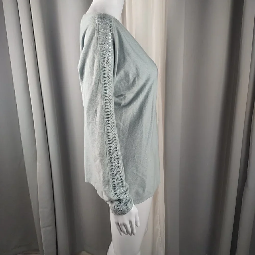 Vila Milano Teal Green Pullover Top. Size Medium - Picture 3 of 12